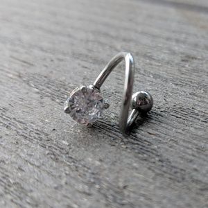 Diamond swirly belly ring 14g
